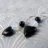 semi-precious stone black earrings