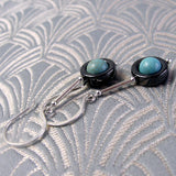 beaded semi-precious bead earrings, semi-precious stone bead earrings A165