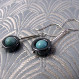 beaded semi-precious bead earrings, semi-precious stone bead earrings A165