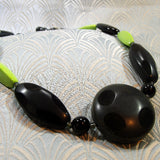 black green chunky necklace, chunky handmade necklace