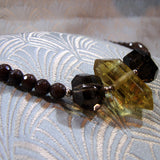 short smoky quartz necklace uk, short semi-precious bead necklace, handmade semi-precious stone necklace