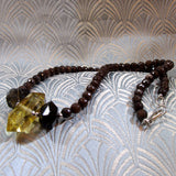 smoky quartz semi-precious necklace uk