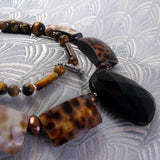 brown semi-precious stone necklace uk