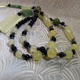 long jade semi-precious stone necklace
