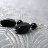 beaded semi-precious earrings, semi-precious stone bead earrings A176