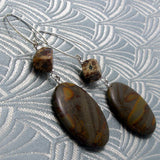 long brown statement earrings, jasper sale earrings, sale jewellery