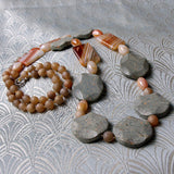 long semi-precious gemstone necklace handmade jasper agate