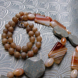 longer length semi-precious necklace handmade jasper agate