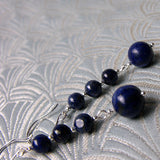 unique handmade semi-precious stone lapis lazuli earrings