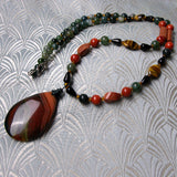 long semi-precious stone necklace design