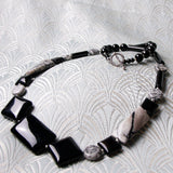 black grey semi-precious stone necklace uk