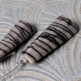 long grey black jasper gemstone beads