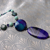 blue purple gemstone statement necklace uk