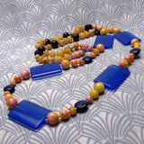 long semi-precious necklace handmade gemstone beads