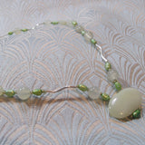 green jade necklace with sterling silver