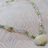 green jade semi-precious stone necklace, gree jade semi-precious stone necklace