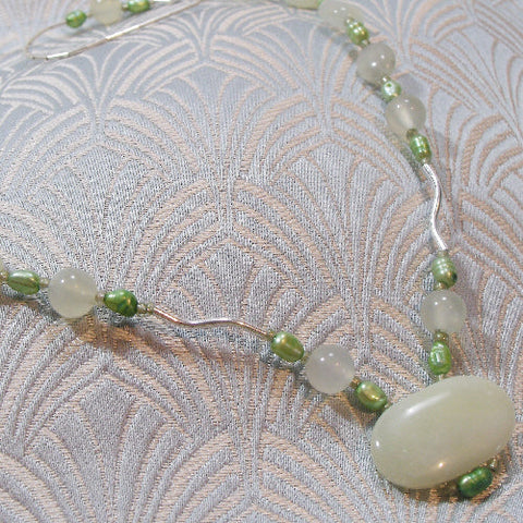 semi-precious bead necklace, semi-precious stone necklace 998