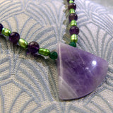 handmade amethyst necklace with sterling silver
