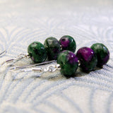 short semi-precious stone earrings, semi-precious bead earrings A224
