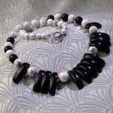 black white unique handmade necklace