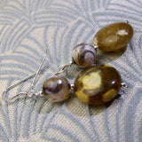 brown earrings handmade jasper