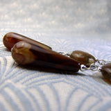 long brown agate gemstone beads