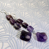 long purple earrings, long dangle earrings, long drop amethyst earrings