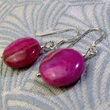 shorter length pink jasper earrings semi-precious jewellery