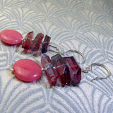 handmade pink statement earrings
