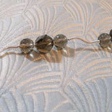 sterling silver semi-precious smoky quartz gemstone beads