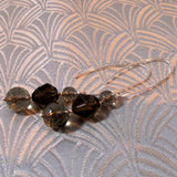 long semi-precious smoky quartz earring design