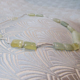 sterling silver green jade gemstone bead