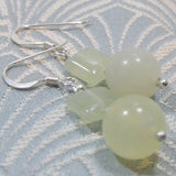 short semi-precious stone earrings, jade semi-precious bead earrings