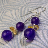 beaded semi-precious earrings, semi-precious stone bead earrings BB28