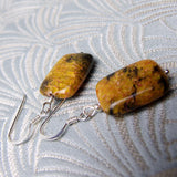black orange jasper gemstone earrings