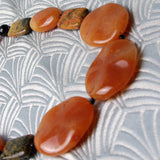 red aventurine orange gemstone beads, semi-precious stone necklace