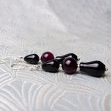 Long semi-precious stone earrings, long semi-precious earrings BB17