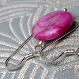 pink earrings, short jasper earring design