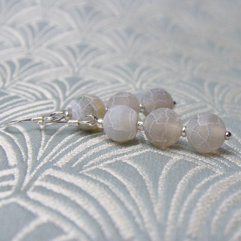 beaded semi-precious earrings, semi-precious stone bead earrings BB22