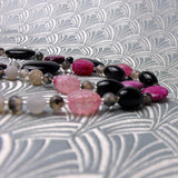 pink black gemstone beads