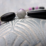 pink grey black gemstone beads