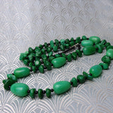 long green chunky necklace, chunky breen bead necklace, long necklace, chunky necklace