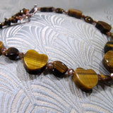 romantic tigers eye heart shaped beads