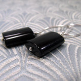 long semi-precious stone earrings, long black semi-precious stone earrings uk