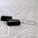 long black onyx handmade earrings