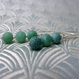 green agate semi-precious gemstone jewellery, long gemstone earrings