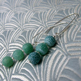 long drop semi-precious stone earrings green, long green semi-precious earrings
