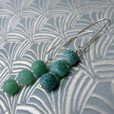 long semi-precious stone earrings, long semi-precious earrings BB32