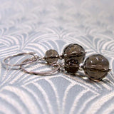 short smoky quartz semi-precious bead earrings, semi-precious stone earrings handmade quartz