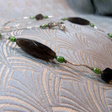 smoky quartz gemstone beads set in silver